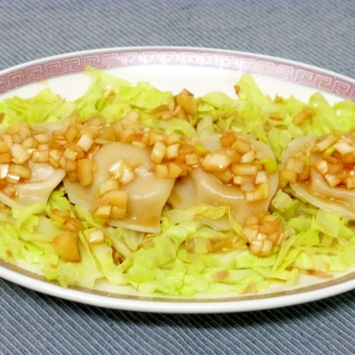 レンジで 野菜も一緒に水餃子